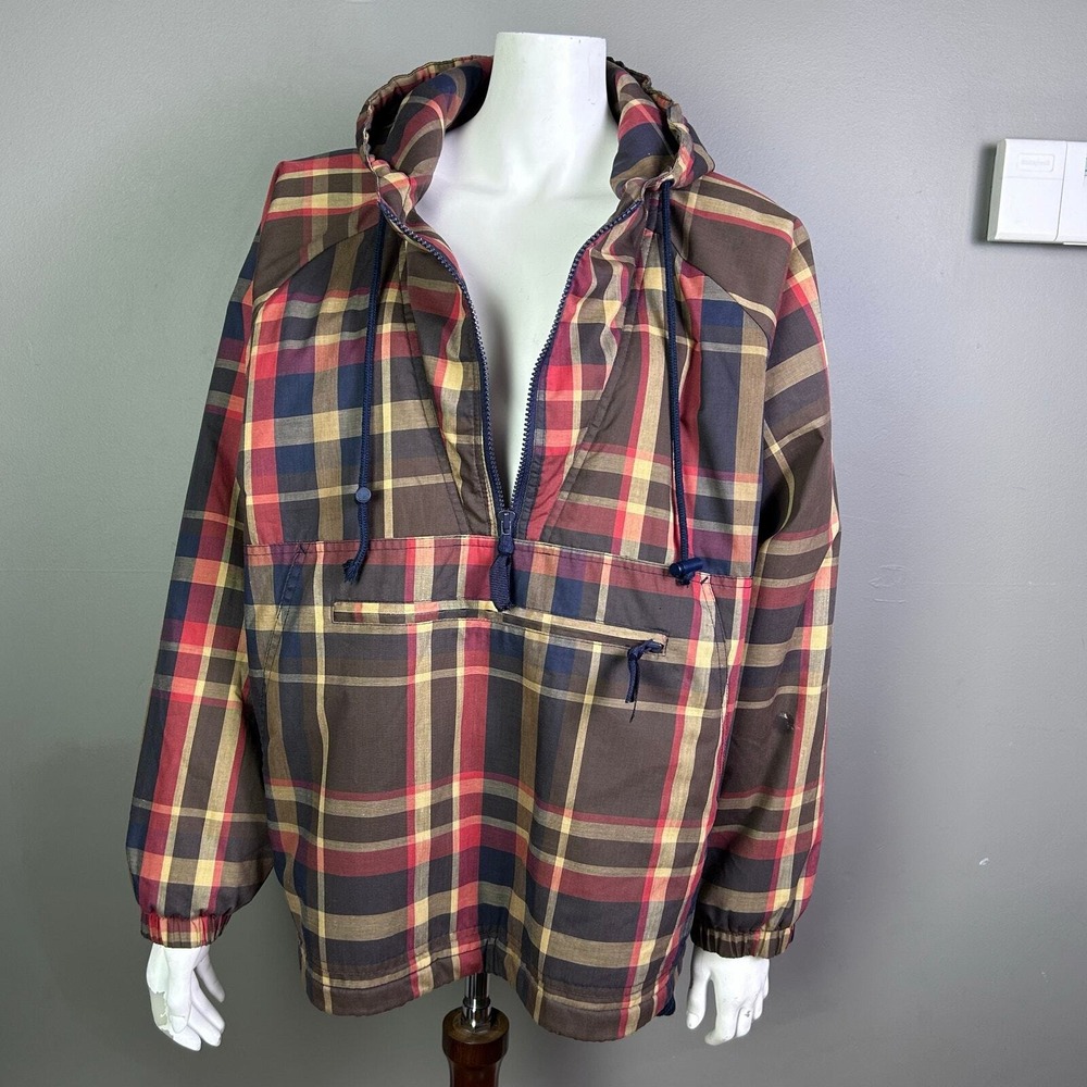 90s Grunge Plaid Anorak small The Limited gorpcore hood Outdoors